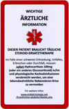bedruckte Notfallkarte, Endokrinologie der Uniklinik Rostock